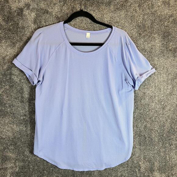Lululemon Shirt Womens 8 Purple Short Sleeve Ventilated Open Back Mesh Active - Picture 1 of 8